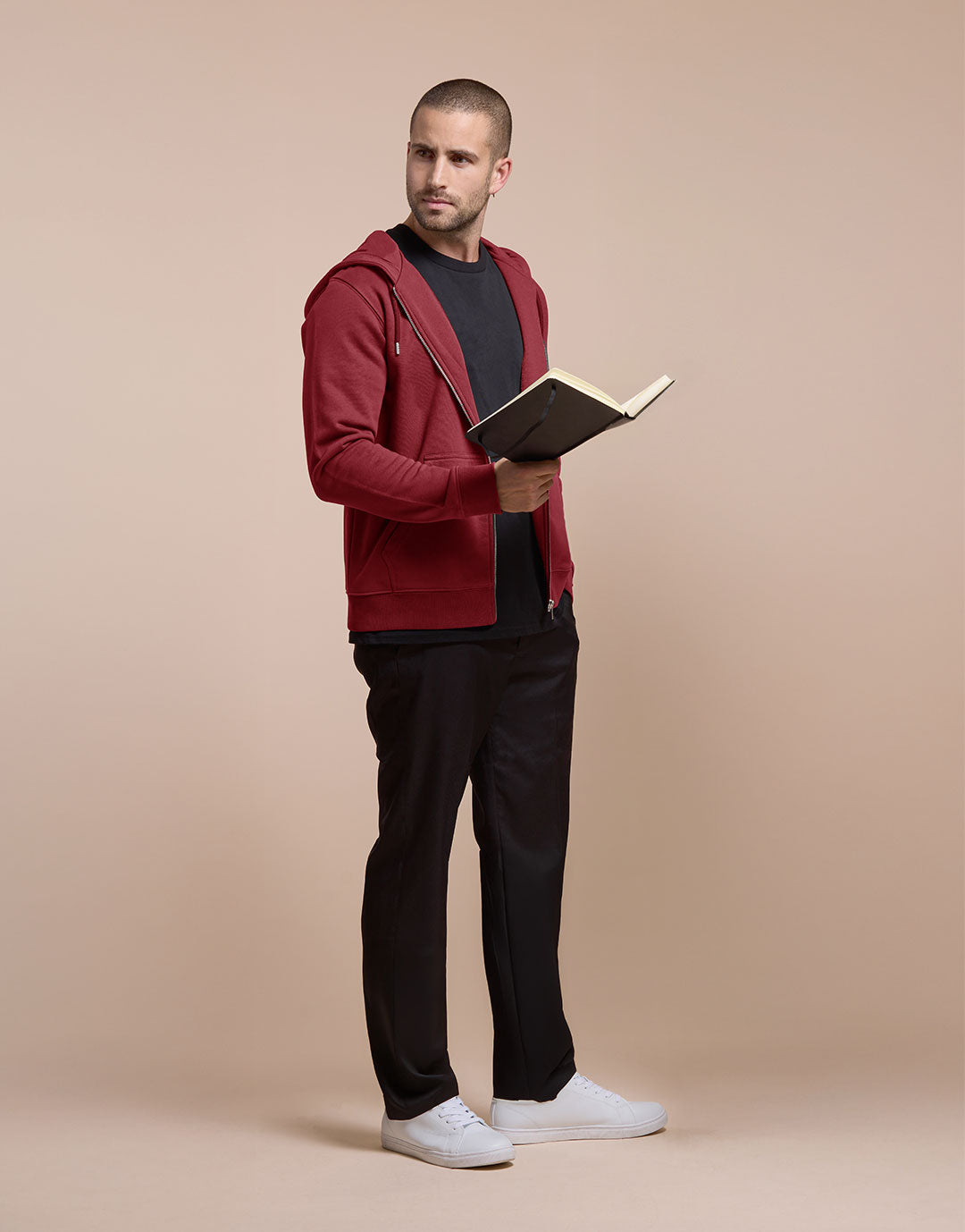 Montaigne - Hoodie zippé coton bio unisexe - couleurs - Made in France